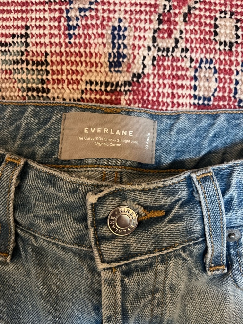 Everlane Light Blue Denim 'The Curvy' 90s Cheeky Straight Jeans